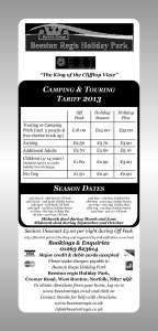 Menus & Prices, Beeston Regis Holiday Park, Cromer