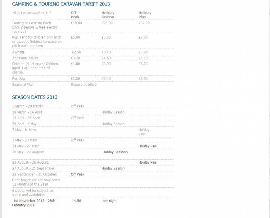  Pricelists of Cliff House Holiday Park Minsmere Road, Dunwich - Photo 1 of 1
