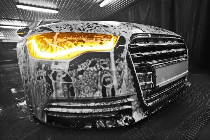 12878723 - prestigious new black car in foam on sink New Album of The Car Wash Zone 6501 Eldorado Pkwy - Photo 1 of 12
