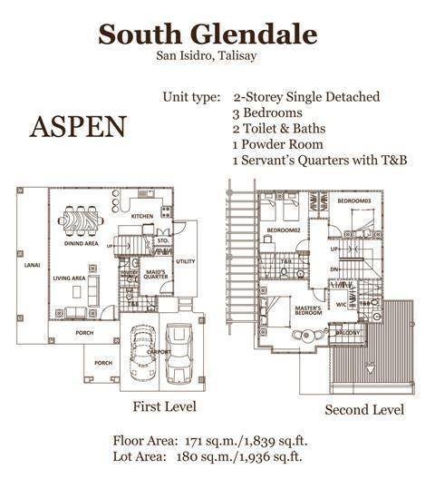Aspen Floor Plan Profile Photos of SOUTH GLENDALE SUBDIVISION San Isidro - Photo 3 of 13