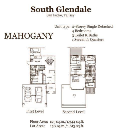 Mahogany Floor Plan Profile Photos of SOUTH GLENDALE SUBDIVISION San Isidro - Photo 7 of 13