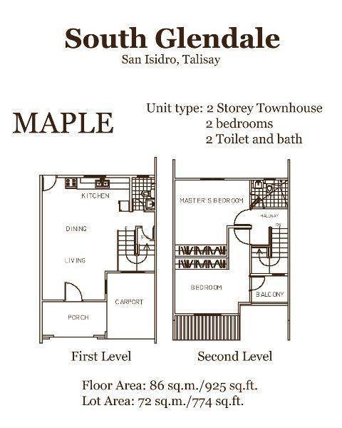 Maple Floor Plan Profile Photos of SOUTH GLENDALE SUBDIVISION San Isidro - Photo 9 of 13