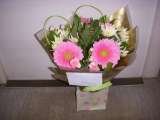 Pink Gebra Hand Tied Bag, Petals Galore, Beckenham