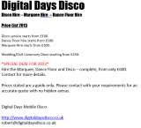 Menus & Prices, Digital Days Mobile Disco, Swindon