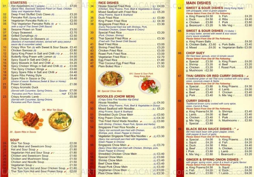  Pricelists of Ya Hao Chinese Takeaway 112 Stafford Road - Photo 1 of 3