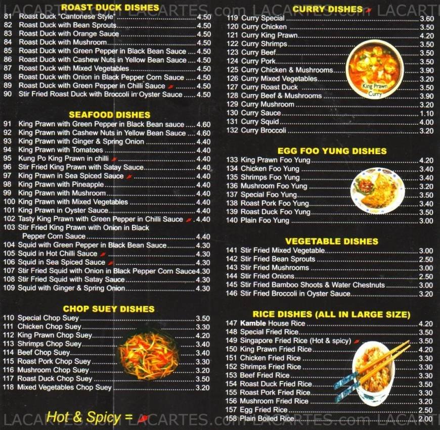  Pricelists of Kamble House Chinese Takeaway 1 Manor Road - Photo 2 of 4