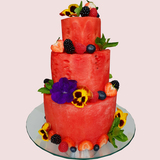 We create incredible edible fruit arrangements and edible gifts like this elegant Fresh Watermelon cake, Fruity Gift, London