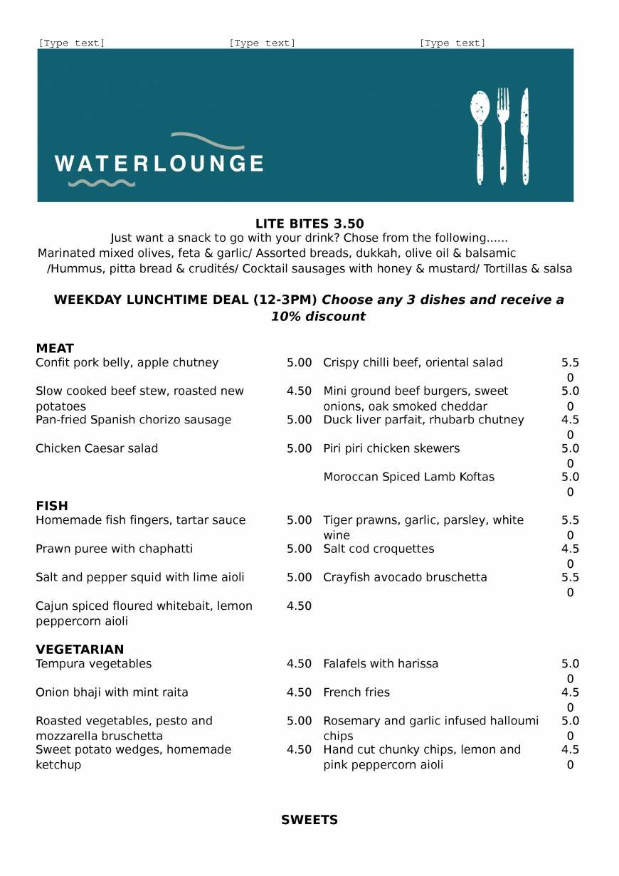  Pricelists of Waterlounge 31 water lane - Photo 3 of 4