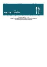 Menus & Prices, Waterlounge, Bishops Stortfod