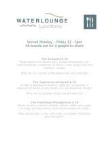 Menus & Prices, Waterlounge, Bishops Stortfod