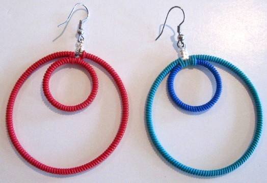 Telephone Wire Double Hoop earrings Telephone Wire Jewellery of The African Art Centre 94 Florida Road - Photo 1 of 5