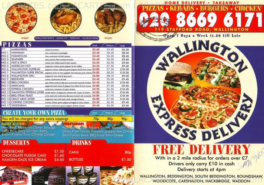  Pricelists of Wallington Express Delivery 119 Stafford Road - Photo 2 of 2