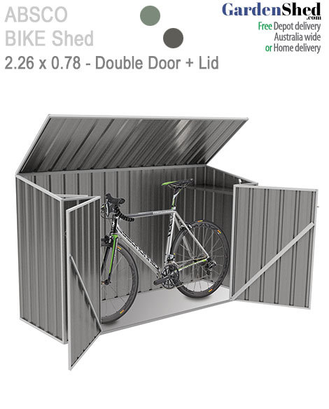 Absco Bike Shed 2.26m(W) x 0.78m(D) x 1.31m(H)<br />
$347 New Album of Garden Sheds to Melbourne, Brisbane, Sydney, Australia 608 St Kilda Road Melbourne, Vic 3004, Australia - Photo 8 of 9