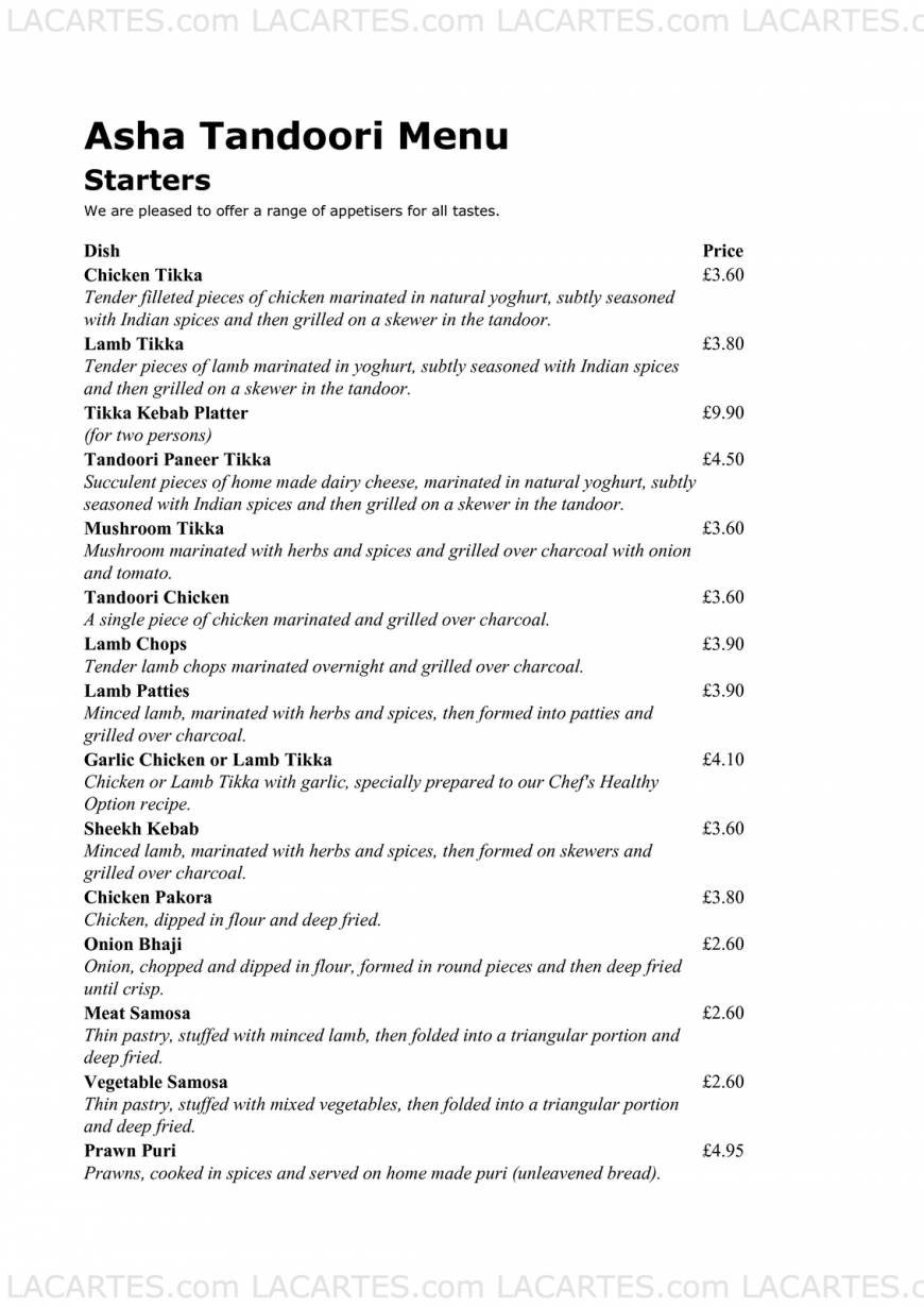  Pricelists of The Asha Tandoori 68 Station Approach - Photo 18 of 18