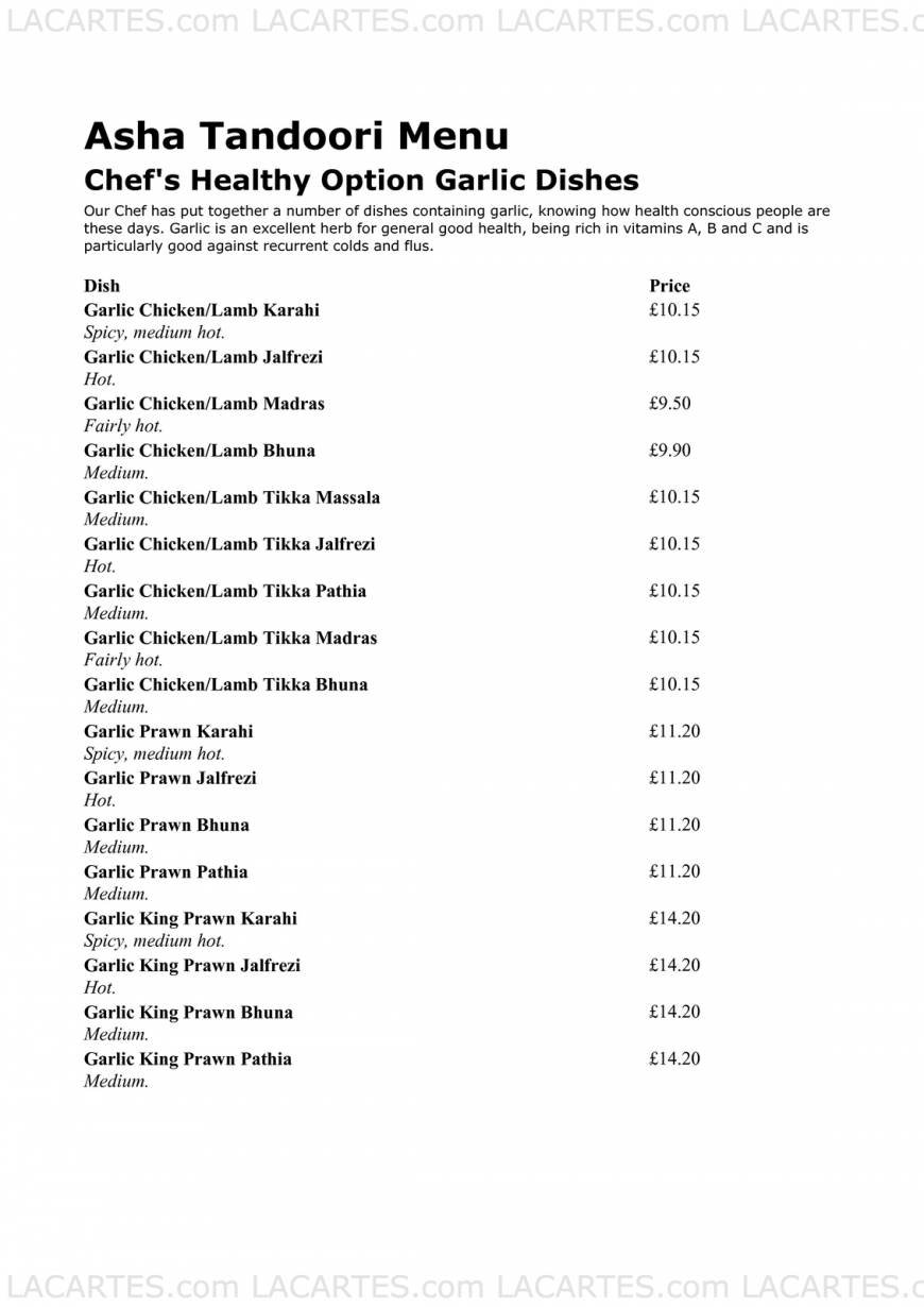  Pricelists of The Asha Tandoori 68 Station Approach - Photo 9 of 18