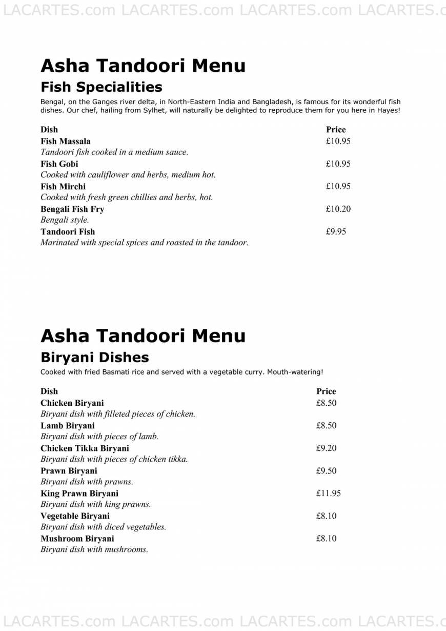  Pricelists of The Asha Tandoori 68 Station Approach - Photo 8 of 18