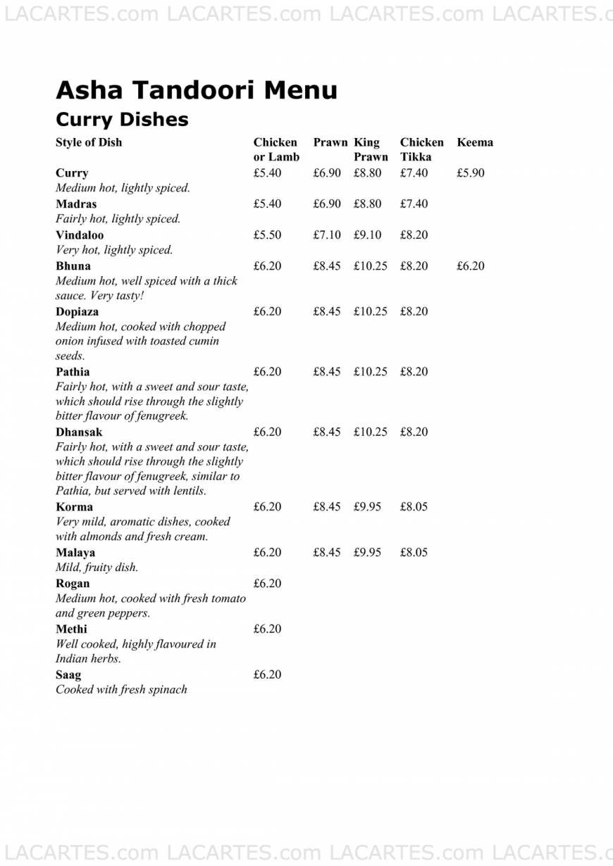  Pricelists of The Asha Tandoori 68 Station Approach - Photo 6 of 18