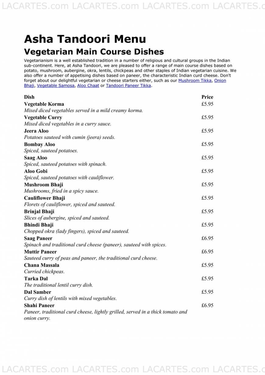  Pricelists of The Asha Tandoori 68 Station Approach - Photo 5 of 18
