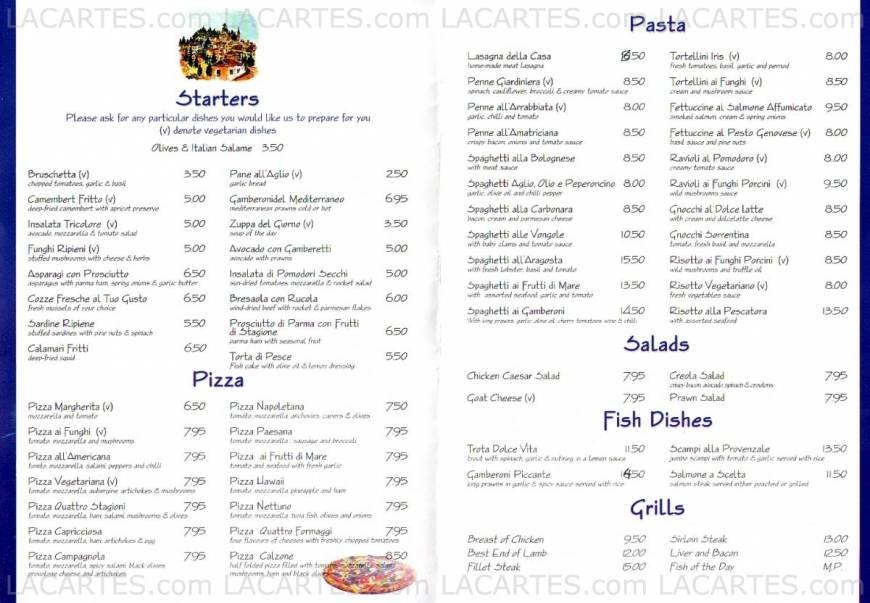  Pricelists of La Dolce Vita Ristorante Italiano 44 The Broadway - Photo 1 of 3