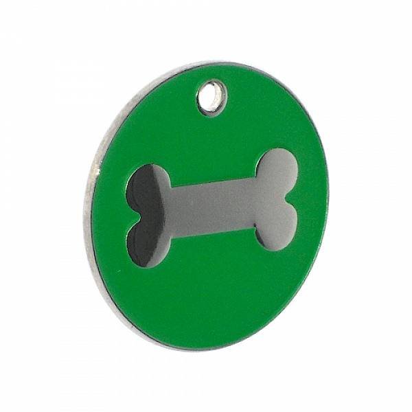 Green enamel pet tag - bone motif - from tagmakers.co.uk Enamel Pet Tags of Tag Makers West View - Photo 3 of 37