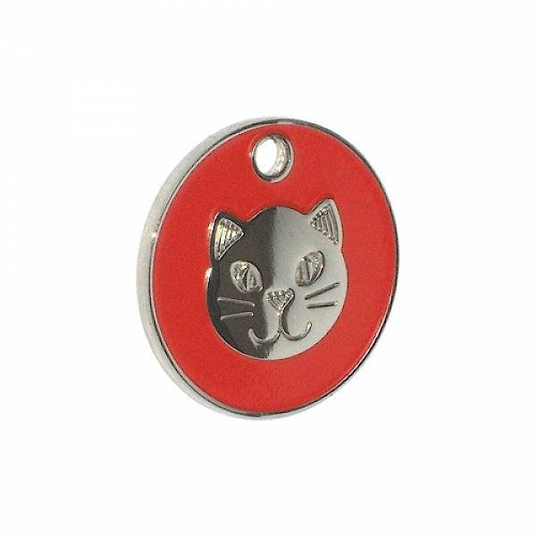 Red enamel pet tag - cat face motif - from tagmakers.co.uk Enamel Pet Tags of Tag Makers West View - Photo 11 of 37
