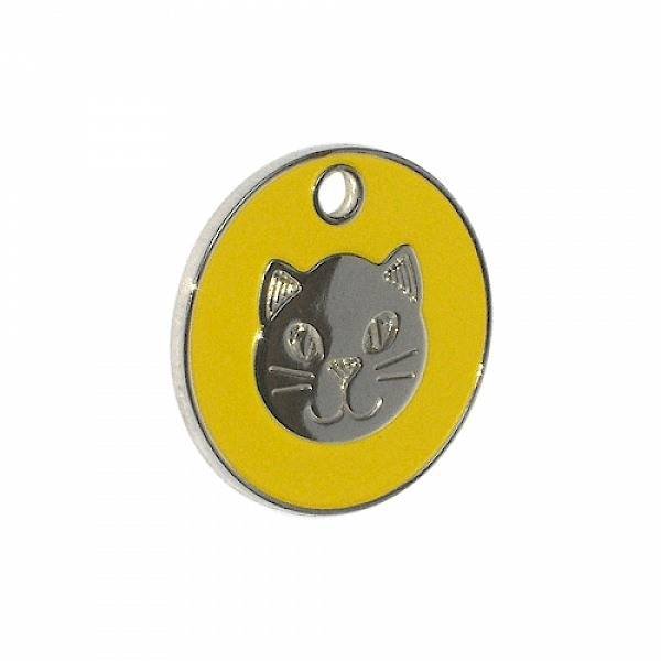Yellow enamel pet tag - cat face motif - from tagmakers.co.uk Enamel Pet Tags of Tag Makers West View - Photo 12 of 37