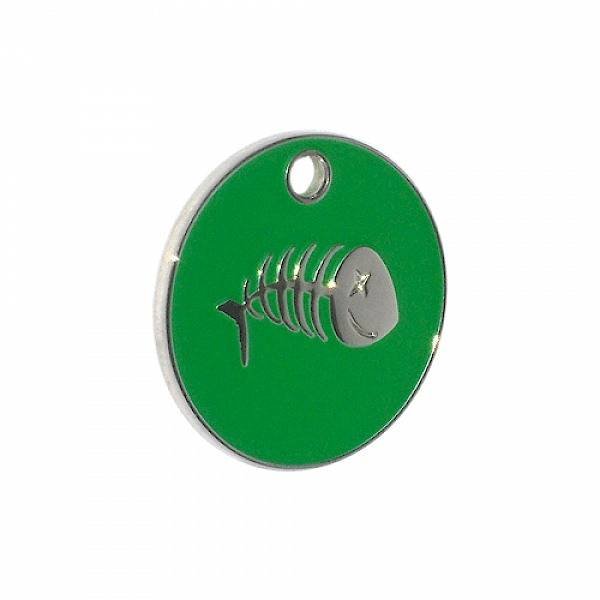 Green enamel pet tag - fishbone motif - from tagmakers.co.uk Enamel Pet Tags of Tag Makers West View - Photo 21 of 37