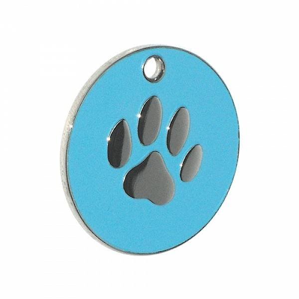 Light Blue enamel pet tag - paw motif - from tagmakers.co.uk Enamel Pet Tags of Tag Makers West View - Photo 32 of 37