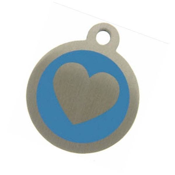 Blue Steel Pet Tag with heart motif from tagmakers.co.uk Steel Pet Tags of Tag Makers West View - Photo 6 of 16