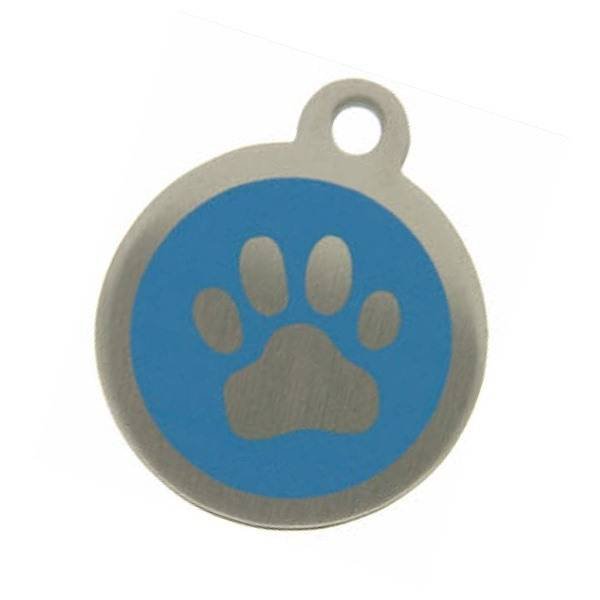 Blue Steel Pet Tag with paw motif from tagmakers.co.uk Steel Pet Tags of Tag Makers West View - Photo 7 of 16