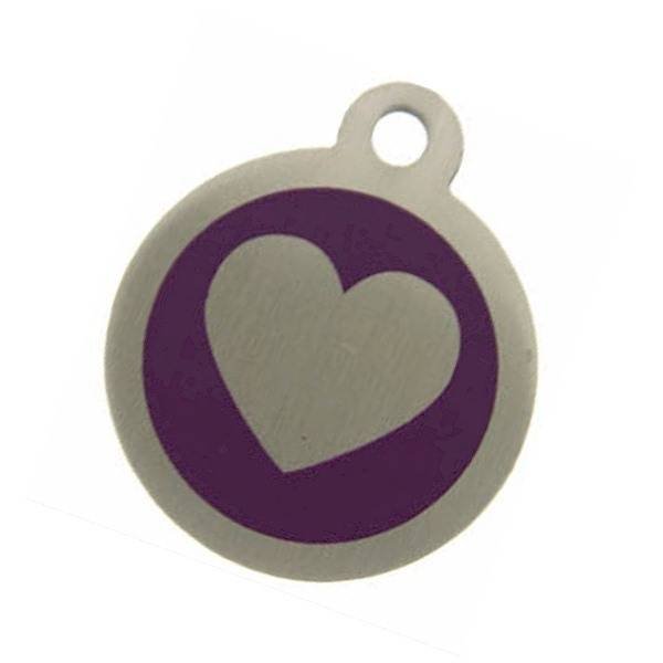 Purple Steel Pet Tag with heart motif from tagmakers.co.uk Steel Pet Tags of Tag Makers West View - Photo 12 of 16 Purple Steel Pet Tag with heart motif from tagmakers.co.uk Steel Pet Tags of Tag Makers West View - Photo 12 of 16