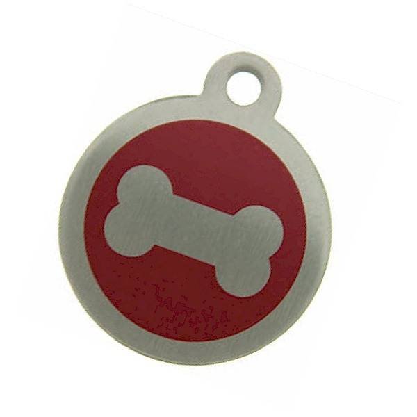 Red Steel Pet Tag with bone motif from tagmakers.co.uk Steel Pet Tags of Tag Makers West View - Photo 14 of 16 Red Steel Pet Tag with bone motif from tagmakers.co.uk Steel Pet Tags of Tag Makers West View - Photo 14 of 16