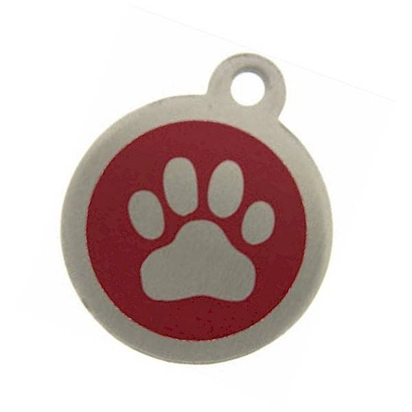 Red Steel Pet Tag with paw motif from tagmakers.co.uk Steel Pet Tags of Tag Makers West View - Photo 16 of 16
