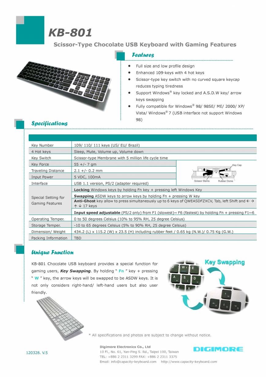  Pricelists of Digimore Electronics Co., Ltd. 10 Fl., No.61, Yan-Ping S. Rd. - Photo 2 of 6