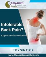 Acupuncture Treatment for Back pain in Chennai Chennai Jayanth Acupuncture Clinic # 33/18, 1st Floor, School Street, Next to Mahindra First Choice 