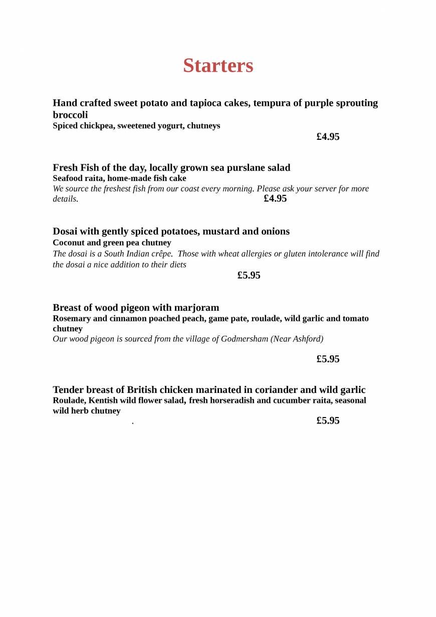  Pricelists of The Ambrette Restaurant 44 King Street - Photo 3 of 4