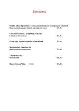 Menus & Prices, The Ambrette Restaurant, Margate