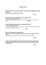 Menus & Prices, The Ambrette Restaurant, Margate