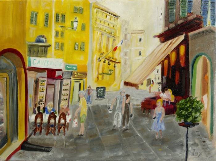 Apres Midi dans le Vieux Nice, oil on canvas, 18