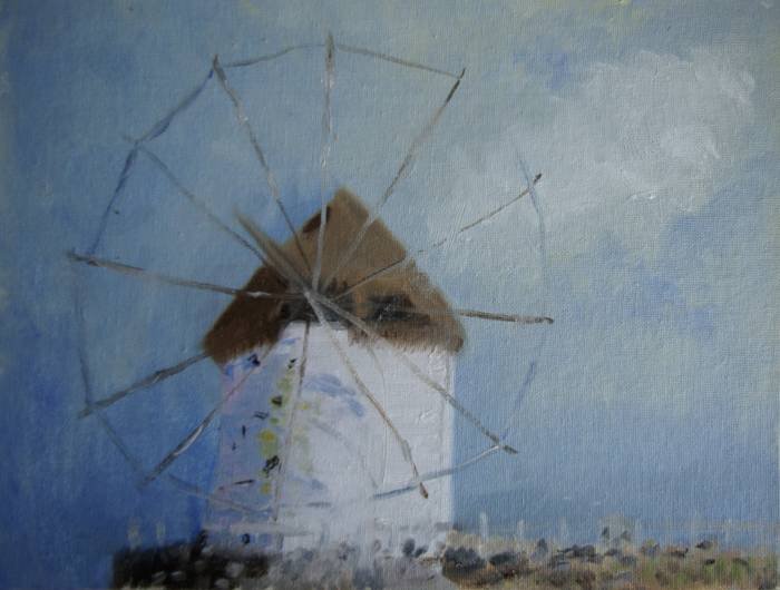 Breezes, oil on canvas panel, 9