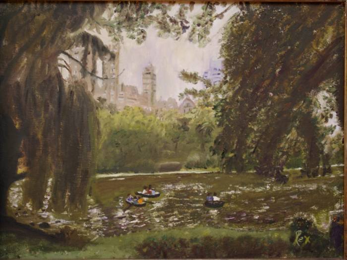 Central Park, oil on canvas panel, 12