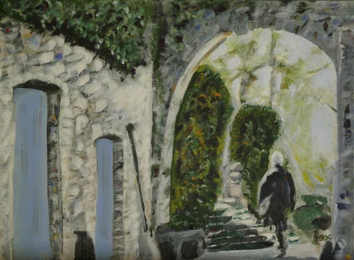 Civilization, acrylic on canvas panel, 12