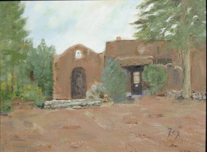 Taos Afternoon, oil on canvas panel, 12