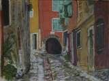  La Ruelle, acrylic on canvas panel, 12