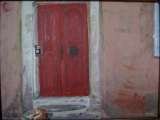 Red Cat, oil on canvas panel, 12
