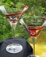 Giddy Red Cocktail Glasses supplied and engraved by Frosted Lime Frosted Lime Ltd Intech House, 35 Cam Centre, Wilbury Way 
