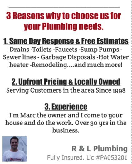  Profile Photos of R & L Plumbing and Heating LLC 1030 S Trooper Rd - Photo 6 of 9
