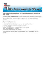Menus & Prices, English TEFL Phuket, Thailand, Thalang