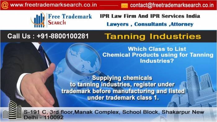 Introduce Your Chemical Products Comes Under Trademark Class<br />
Any types of chemical products using in wide gamut of manufacturing industries, fire extinguishing composition, unprocessed plastic etc introduces of trademark Class. Trademark Search of Free Trademark Search S-191 C, 3rd floor,Manak Complex,School Block, Shakarpur - Photo 225 of 230