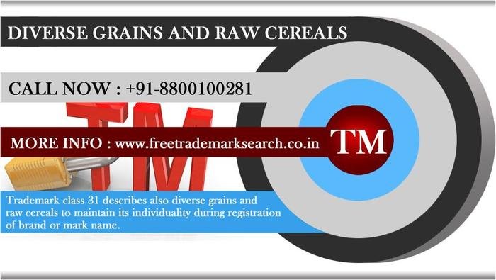 Trademark class 31 describes also diverse grains and raw cereals to maintain its individuality during registration of brand or mark name. Trademark Search of Free Trademark Search S-191 C, 3rd floor,Manak Complex,School Block, Shakarpur - Photo 172 of 230